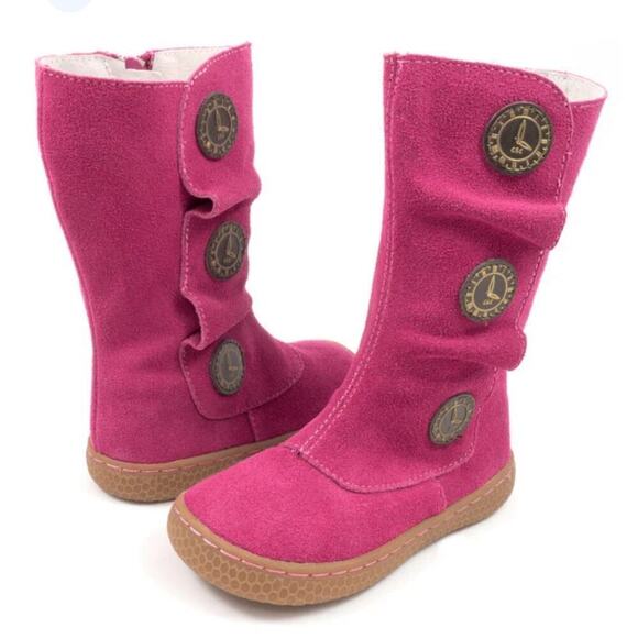 Livie & Luca Tiempo sz 4 toddler pink suede boots - Picture 1 of 5